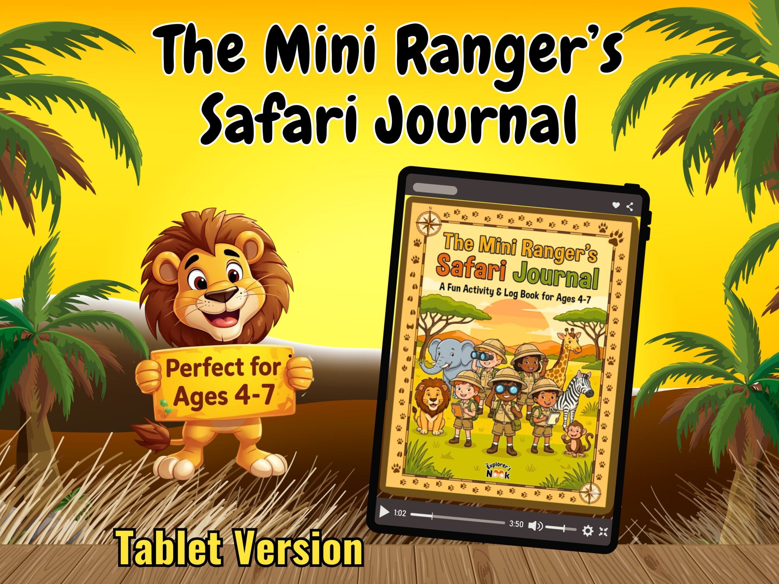 Mini Ranger's Safari Journal cover with cartoon lion